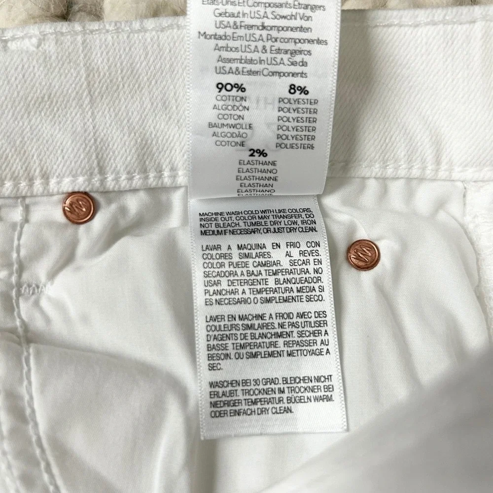 Mother The Stunner Ankle High Rise Skinny Jeans in Stayin Cool White Size 32 - Picture 11 of 11